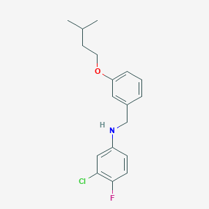 molecular formula C18H21ClFNO B1385426 3-Chloro-4-fluoro-N-[3-(isopentyloxy)benzyl]-aniline CAS No. 1040685-60-6