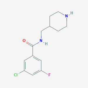 molecular formula C13H16ClFN2O B13854314 N-(Piperidin-4-yl)methyl-3-chloro-5-fluorobenzamide 