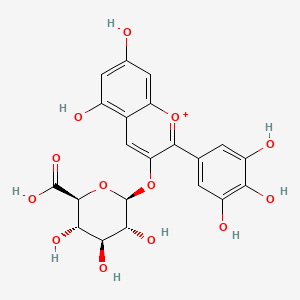 3-(((2S,3R,4S,5S,6S)-6-Carboxy-3,4,5-trihydroxytetrahydro-2H-pyran-2-yl)oxy)-5,7-dihydroxy-2-(3,4,5-trihydroxyphenyl)chromenylium