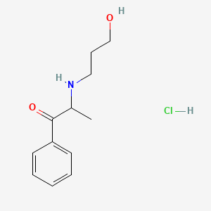 2-(3-Hydroxypropylamino)-1-phenylpropan-1-one;hydrochloride