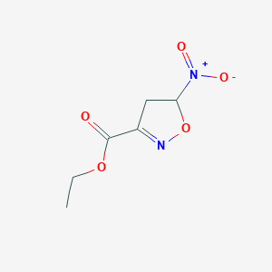 molecular formula C6H8N2O5 B138545 Ethyl 5-nitro-4,5-dihydroisoxazole-3-carboxylate CAS No. 155088-39-4