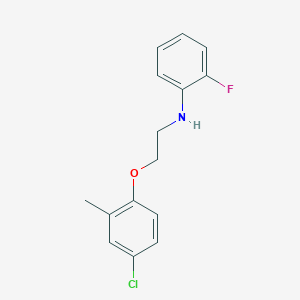 molecular formula C15H15ClFNO B1385462 N-[2-(4-Chloro-2-methylphenoxy)ethyl]-2-fluoroaniline CAS No. 1040685-77-5