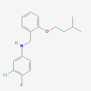 molecular formula C18H21ClFNO B1385465 3-Chloro-4-fluoro-N-[2-(isopentyloxy)benzyl]-aniline CAS No. 1040685-54-8