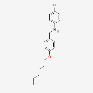 molecular formula C19H24ClNO B1385500 4-Chloro-N-[4-(hexyloxy)benzyl]aniline CAS No. 1040682-52-7