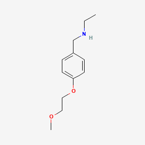 molecular formula C12H19NO2 B1385508 N-[4-(2-Methoxyethoxy)benzyl]-1-ethanamine CAS No. 1040686-38-1