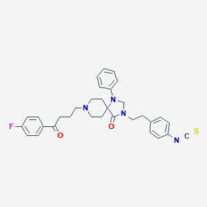 molecular formula C32H33FN4O2S.ClH B138553 8-[3-(4-Fluorobenzoyl)propyl]-1-phenyl-3-[4-(isothiocyanato)phenethyl]-1,3,8-triazaspiro[4.5]decan-4-one CAS No. 135261-88-0