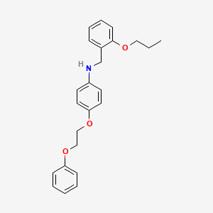 molecular formula C24H27NO3 B1385532 4-(2-Phenoxyethoxy)-N-(2-propoxybenzyl)aniline CAS No. 1040691-61-9