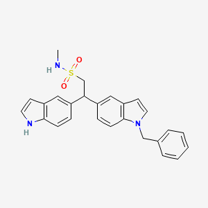 2-(1-Benzyl-1H-indol-5-yl)-2-(1H-indol-5-yl)-N-methylethane-1-sulfonamide