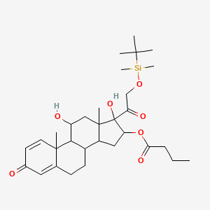 [17-[2-[tert-butyl(dimethyl)silyl]oxyacetyl]-11,17-dihydroxy-10,13-dimethyl-3-oxo-7,8,9,11,12,14,15,16-octahydro-6H-cyclopenta[a]phenanthren-16-yl] butanoate