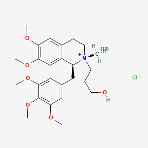 trans-1,2,3,4-Tetrahydro-2-(3-hydroxypropyl)-6,7-dimethoxy-2-(methyl-13C)-1-[(3,4,5-trimethoxyphenyl)methyl]isoquinolinium Chloride