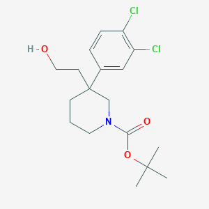 molecular formula C18H25Cl2NO3 B13855682 3-(3,4-Dichlorophenyl)-3-(2-hydroxyethyl)-1-piperidinecarboxylic Acid tert-Butyl Ester 