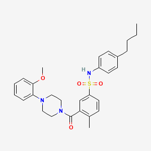 N-(4-butylphenyl)-3-[4-(2-methoxyphenyl)piperazine-1-carbonyl]-4-methylbenzenesulfonamide