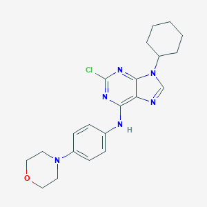 molecular formula C21H25ClN6O B138558 2-Chloro-9-cyclohexyl-N-[4-(4-morpholinyl)phenyl]-9H-purin-6-amine CAS No. 737005-53-7