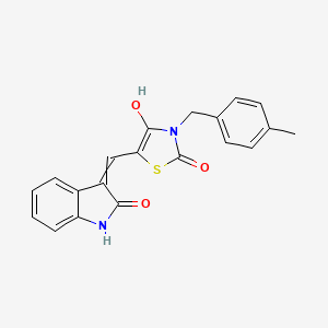 (E)-5-((2-Hydroxy-1H-indol-3-yl)methylene)-3-(4-methylbenzyl)thiazolidine-2,4-dione