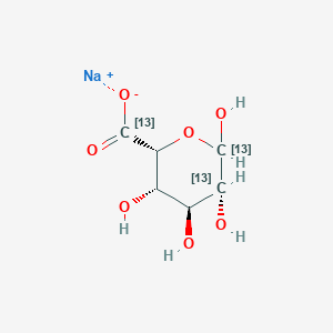 sodium;(2R,3S,4S,5R)-3,4,5,6-tetrahydroxy(5,6-13C2)oxane-2-carboxylate