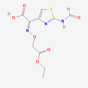 molecular formula C10H11N3O6S B13855988 (alphaZ)-alpha-[(2-Ethoxy-2-oxoethoxy)imino]-2-(formylamino)-4-thiazoleacetic Acid 