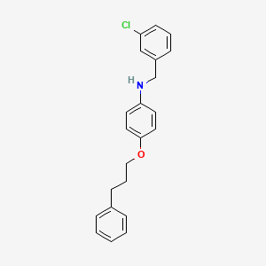 molecular formula C22H22ClNO B1385604 N-(3-Chlorobenzyl)-4-(3-phenylpropoxy)aniline CAS No. 1040686-81-4