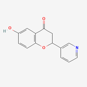 molecular formula C14H11NO3 B13856055 6-Hydroxy-2-pyridin-3-yl-2,3-dihydrochromen-4-one 