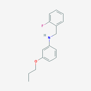 molecular formula C16H18FNO B1385608 N-(2-Fluorobenzyl)-3-propoxyaniline CAS No. 1040684-14-7