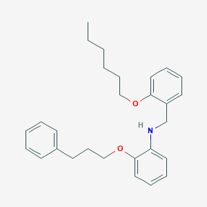 molecular formula C28H35NO2 B1385614 N-[2-(Hexyloxy)benzyl]-2-(3-phenylpropoxy)aniline CAS No. 1040688-04-7