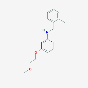 molecular formula C18H23NO2 B1385616 3-(2-Ethoxyethoxy)-N-(2-methylbenzyl)aniline CAS No. 1040691-64-2