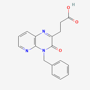 molecular formula C17H15N3O3 B1385617 3-(4-Benzyl-3-oxo-3,4-dihydropyrido[2,3-b]pyrazin-2-yl)propanoic acid CAS No. 1031651-10-1