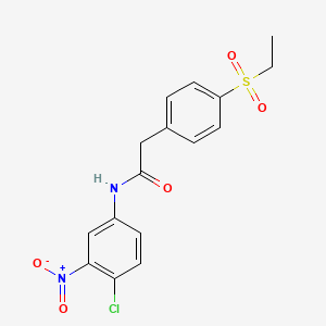 molecular formula C16H15ClN2O5S B13856198 N-(4-chloro-3-nitrophenyl)-2-(4-ethylsulfonylphenyl)acetamide 