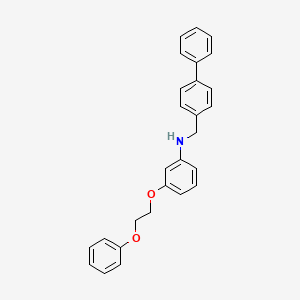 molecular formula C27H25NO2 B1385622 N-([1,1'-Biphenyl]-4-ylmethyl)-3-(2-phenoxyethoxy)aniline CAS No. 1040685-90-2
