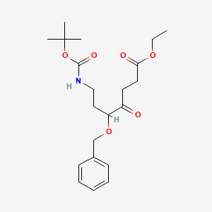 molecular formula C21H31NO6 B13856220 Ethyl 5-Benzyloxy-7-(N-Boc)amino-4-oxo-heptanoate 