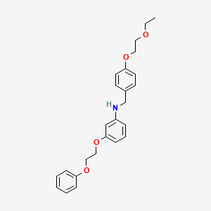 molecular formula C25H29NO4 B1385636 N-[4-(2-Ethoxyethoxy)benzyl]-3-(2-phenoxyethoxy)aniline CAS No. 1040686-45-0