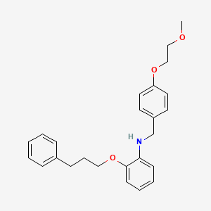 molecular formula C25H29NO3 B1385657 N-[4-(2-Methoxyethoxy)benzyl]-2-(3-phenylpropoxy)aniline CAS No. 1040688-14-9
