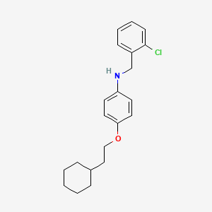 molecular formula C21H26ClNO B1385665 N-(2-Chlorobenzyl)-4-(2-cyclohexylethoxy)aniline CAS No. 1040693-04-6