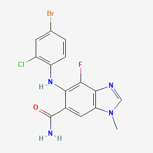 5-((4-Bromo-2-chlorophenyl)amino)-4-fluoro-1-methyl-1H-benzo[d]imidazole-6-carboxamide