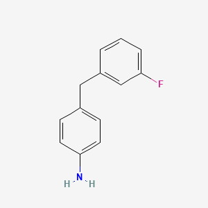 molecular formula C13H12FN B1385666 Benzenamine, 4-[(3-fluorophenyl)methyl]- CAS No. 1082828-01-0