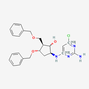 5-[(2-Amino-6-chloro-4-pyrimidinyl-13C2)amino]-3-(phenylmethoxy)-2-[(phenylmethoxy)methyl]cyclopentanol