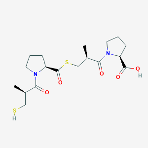 (2S)-1-((2S)-3-((((2S)-1-((2S)-2-methyl-3-sulfanylpropanoyl)pyrrolidin-2-yl)carbonyl)sulfanyl)-2-methylpropanoyl)pyrrolidine-2-carboxylic acid