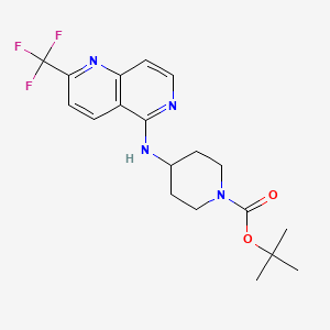 molecular formula C19H23F3N4O2 B1385687 tert-Butyl 4-(2-(trifluoromethyl)-1,6-naphthyridin-5-ylamino)piperidine-1-carboxylate CAS No. 1040682-38-9