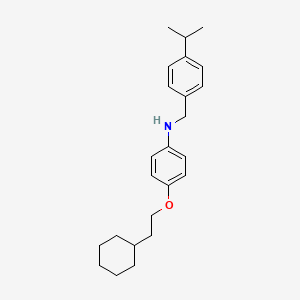 molecular formula C24H33NO B1385700 N-[4-(2-Cyclohexylethoxy)phenyl]-N-(4-isopropylbenzyl)amine CAS No. 1040679-85-3