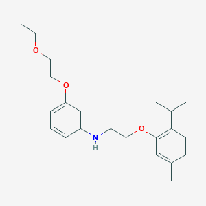 molecular formula C22H31NO3 B1385703 N-[3-(2-Ethoxyethoxy)phenyl]-N-[2-(2-isopropyl-5-methylphenoxy)ethyl]amine CAS No. 1040691-96-0