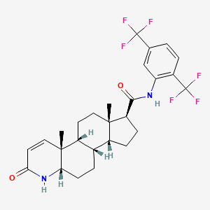 (1S,3aR,3bS,5aS,9aR,9bR,11aS)-N-[2,5-bis(trifluoromethyl)phenyl]-9a,11a-dimethyl-7-oxo-1,2,3,3a,3b,4,5,5a,6,9b,10,11-dodecahydroindeno[5,4-f]quinoline-1-carboxamide