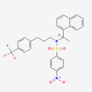 N-(1-Naphthalen-1-yl-ethyl)-4-nitro-N-[3-(4-trifluoromethyl-phenyl)-propyl]benzenesulfonamide