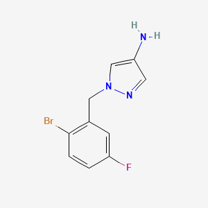 molecular formula C10H9BrFN3 B1385714 1-[(2-Bromo-5-fluorophenyl)methyl]-1H-pyrazol-4-amine CAS No. 1152841-91-2