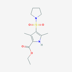 ethyl 3,5-dimethyl-4-(pyrrolidin-1-ylsulfonyl)-1H-pyrrole-2-carboxylate