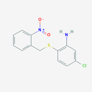 molecular formula C13H11ClN2O2S B1385729 5-Chloro-2-((2-nitrobenzyl)thio)aniline CAS No. 1019455-02-7