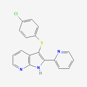 3-(4-chlorophenyl)sulfanyl-2-pyridin-2-yl-1H-pyrrolo[2,3-b]pyridine