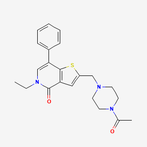 2-[(4-Acetylpiperazin-1-yl)methyl]-5-ethyl-7-phenylthieno[3,2-c]pyridin-4-one