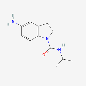 molecular formula C12H17N3O B1385746 5-Amino-N-(propan-2-yl)-2,3-dihydro-1H-indole-1-carboxamide CAS No. 1038237-74-9