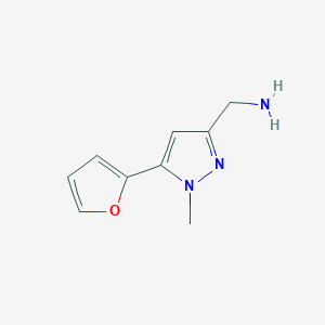 molecular formula C9H11N3O B1385751 C-(5-Furan-2-yl-1-methyl-1H-pyrazol-3-yl)-methylamine CAS No. 1177358-28-9