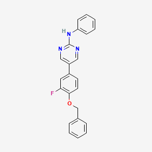 molecular formula C23H18FN3O B13857651 5-(4-(benzyloxy)-3-fluorophenyl)-N-phenylpyrimidin-2-amine 