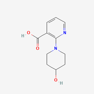 molecular formula C11H14N2O3 B1385766 2-(4-Hydroxy-1-piperidinyl)nicotinic acid CAS No. 1019323-21-7